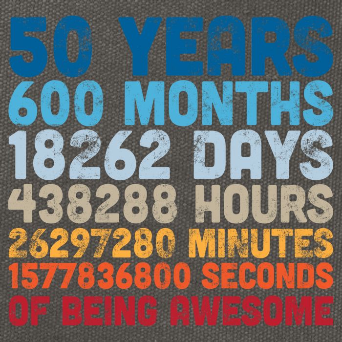 50 Years Months Days Hours Minutes Seconds Of Being Awesome Cotton Canvas Backpack