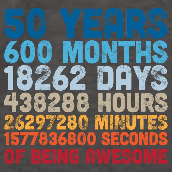50 Years Months Days Hours Minutes Seconds Of Being Awesome Vector Backpack