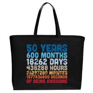 50 Years Months Days Hours Minutes Seconds Of Being Awesome Cotton Canvas Jumbo Tote