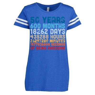 50 Years Months Days Hours Minutes Seconds Of Being Awesome Enza Ladies Jersey Football T-Shirt