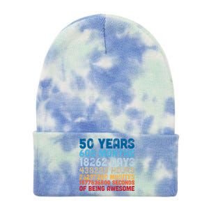 50 Years Months Days Hours Minutes Seconds Of Being Awesome Tie Dye 12in Knit Beanie