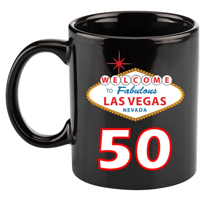 50 Years Old In Vegas - 50th Birthday 11oz C Handle Ceramic Mug