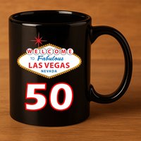 50 Years Old In Vegas - 50th Birthday 11oz C Handle Ceramic Mug