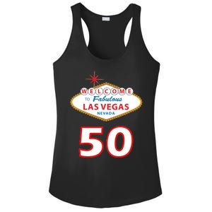 50 Years Old In Vegas - 50th Birthday Ladies PosiCharge Competitor Racerback Tank