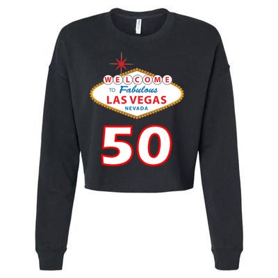 50 Years Old In Vegas - 50th Birthday Cropped Pullover Crew