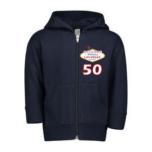 50 Years Old In Vegas - 50th Birthday Toddler Zip Fleece Hoodie