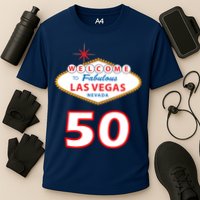 50 Years Old In Vegas - 50th Birthday Cooling Performance Crew T-Shirt