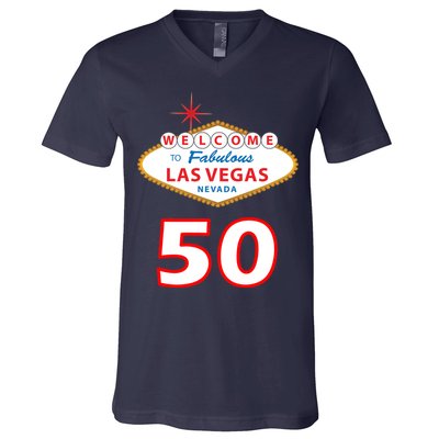 50 Years Old In Vegas - 50th Birthday V-Neck T-Shirt