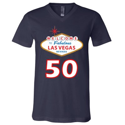 50 Years Old In Vegas - 50th Birthday V-Neck T-Shirt