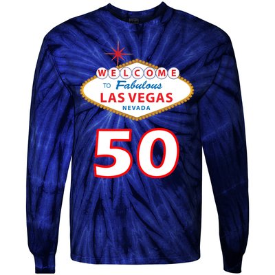 50 Years Old In Vegas - 50th Birthday Tie-Dye Long Sleeve Shirt