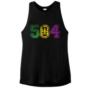 504 New Orleans Mardi Gras Ladies PosiCharge Tri-Blend Wicking Tank