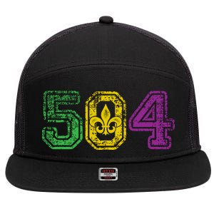 504 New Orleans Mardi Gras 7 Panel Mesh Trucker Snapback Hat