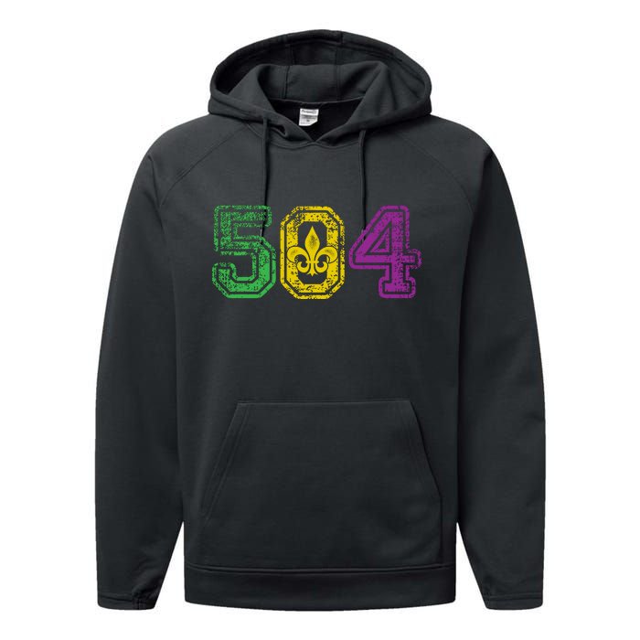 504 New Orleans Mardi Gras Performance Fleece Hoodie