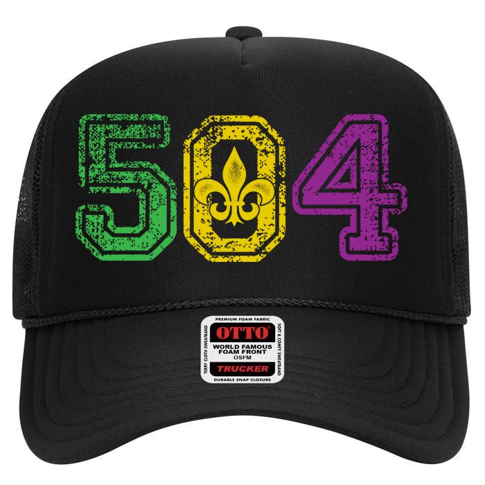 504 New Orleans Mardi Gras High Crown Mesh Back Trucker Hat