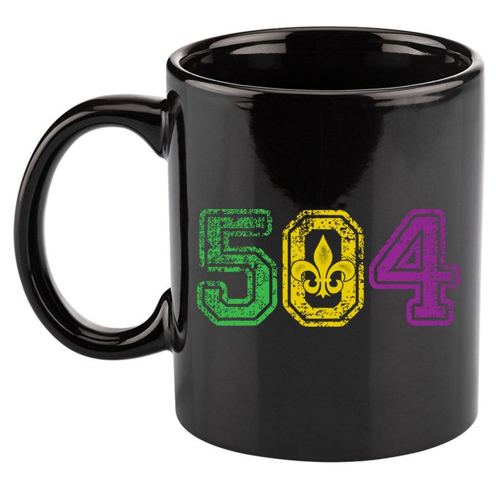 504 New Orleans Mardi Gras 11oz C Handle Ceramic Mug