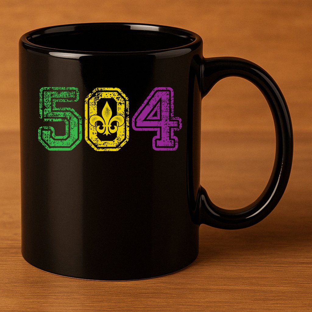 504 New Orleans Mardi Gras 11oz C Handle Ceramic Mug