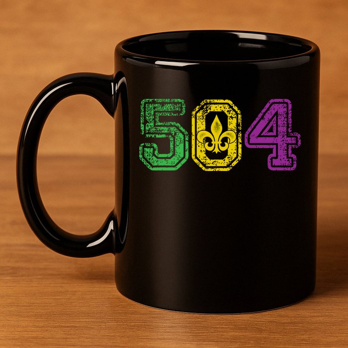 504 New Orleans Mardi Gras 11oz C Handle Ceramic Mug