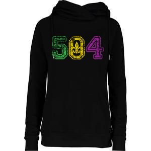 504 New Orleans Mardi Gras Womens Funnel Neck Pullover Hood