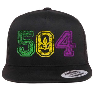 504 New Orleans Mardi Gras Flat Bill Trucker Hat