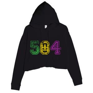 504 New Orleans Mardi Gras Crop Fleece Hoodie