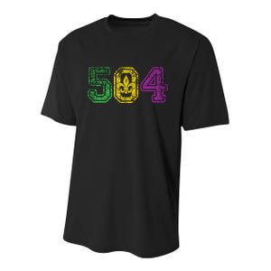 504 New Orleans Mardi Gras Youth Performance Sprint T-Shirt