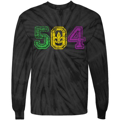 504 New Orleans Mardi Gras Tie-Dye Long Sleeve Shirt