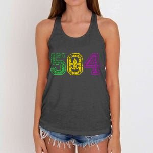 504 New Orleans Mardi Gras Women's Knotted Racerback Tank