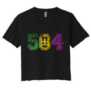 504 New Orleans Mardi Gras Women's Crop Top Tee