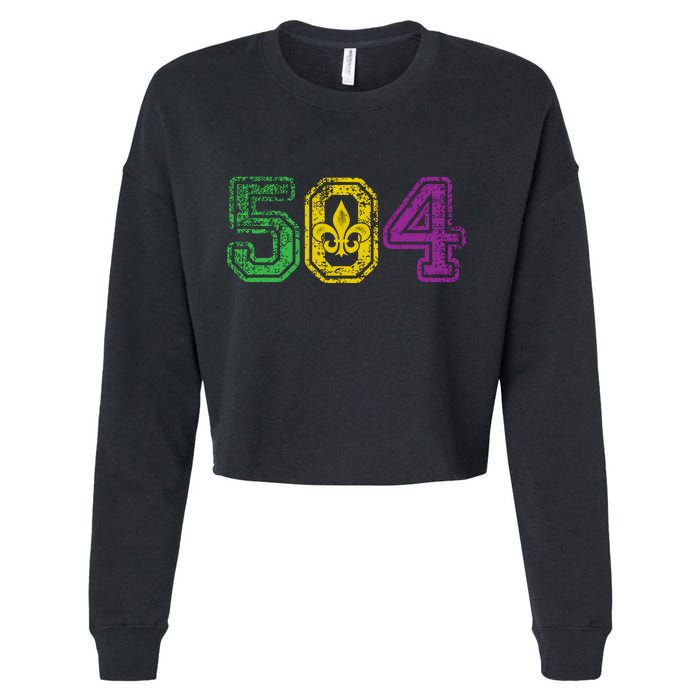 504 New Orleans Mardi Gras Cropped Pullover Crew