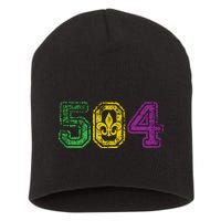 504 New Orleans Mardi Gras Short Acrylic Beanie