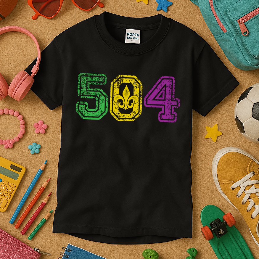 504 New Orleans Mardi Gras Kids T-Shirt