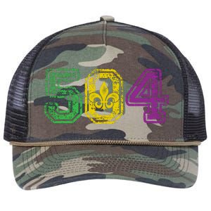 504 New Orleans Mardi Gras Retro Rope Trucker Hat Cap