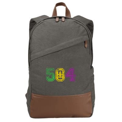 504 New Orleans Mardi Gras Cotton Canvas Backpack