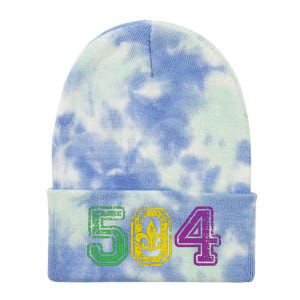 504 New Orleans Mardi Gras Tie Dye 12in Knit Beanie