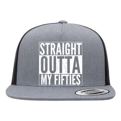 50th Birthday - Straight Outta My Fifties Flat Bill Trucker Hat