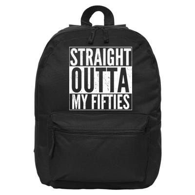 50th Birthday - Straight Outta My Fifties 16 in Basic Backpack