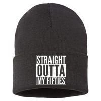 50th Birthday - Straight Outta My Fifties Sustainable Knit Beanie