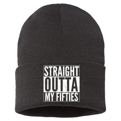 50th Birthday - Straight Outta My Fifties Sustainable Knit Beanie