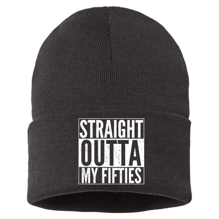 50th Birthday - Straight Outta My Fifties Sustainable Knit Beanie