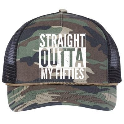 50th Birthday - Straight Outta My Fifties Retro Rope Trucker Hat Cap