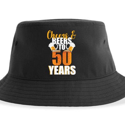 50th Birthday Cheers & Beers To 50 Years Sustainable Bucket Hat