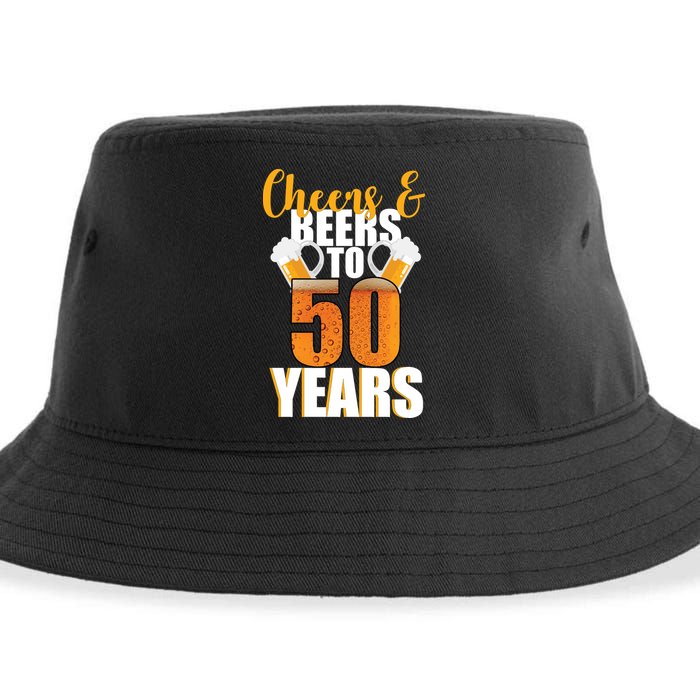 50th Birthday Cheers & Beers To 50 Years Sustainable Bucket Hat