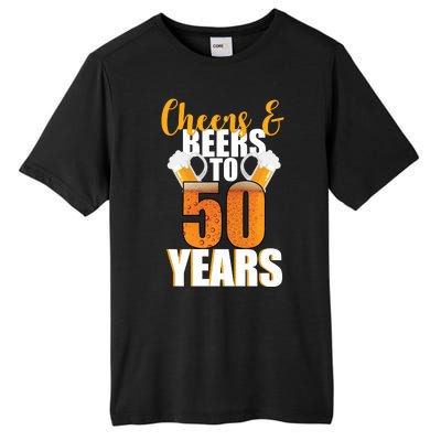 50th Birthday Cheers & Beers To 50 Years Tall Fusion ChromaSoft Performance T-Shirt