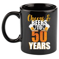 50th Birthday Cheers & Beers To 50 Years 11oz C Handle Ceramic Mug