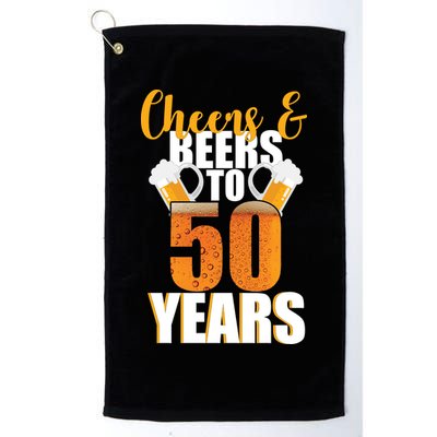 50th Birthday Cheers & Beers To 50 Years Golf Towel