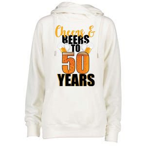 50th Birthday Cheers & Beers To 50 Years Womens Funnel Neck Pullover Hood