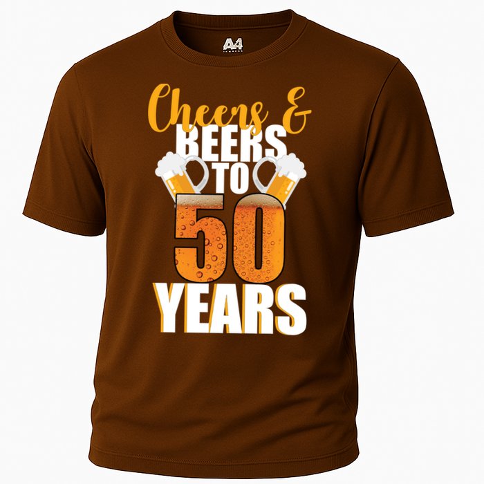 50th Birthday Cheers & Beers To 50 Years Cooling Performance Crew T-Shirt