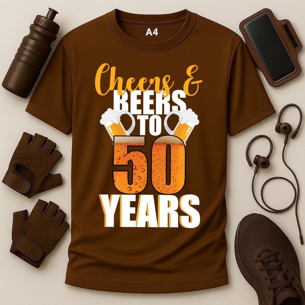50th Birthday Cheers & Beers To 50 Years Cooling Performance Crew T-Shirt
