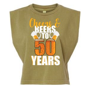 50th Birthday Cheers & Beers To 50 Years Garment-Dyed Women's Muscle Tee