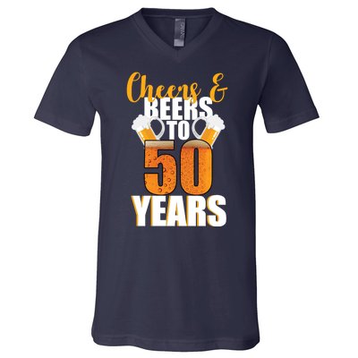 50th Birthday Cheers & Beers To 50 Years V-Neck T-Shirt